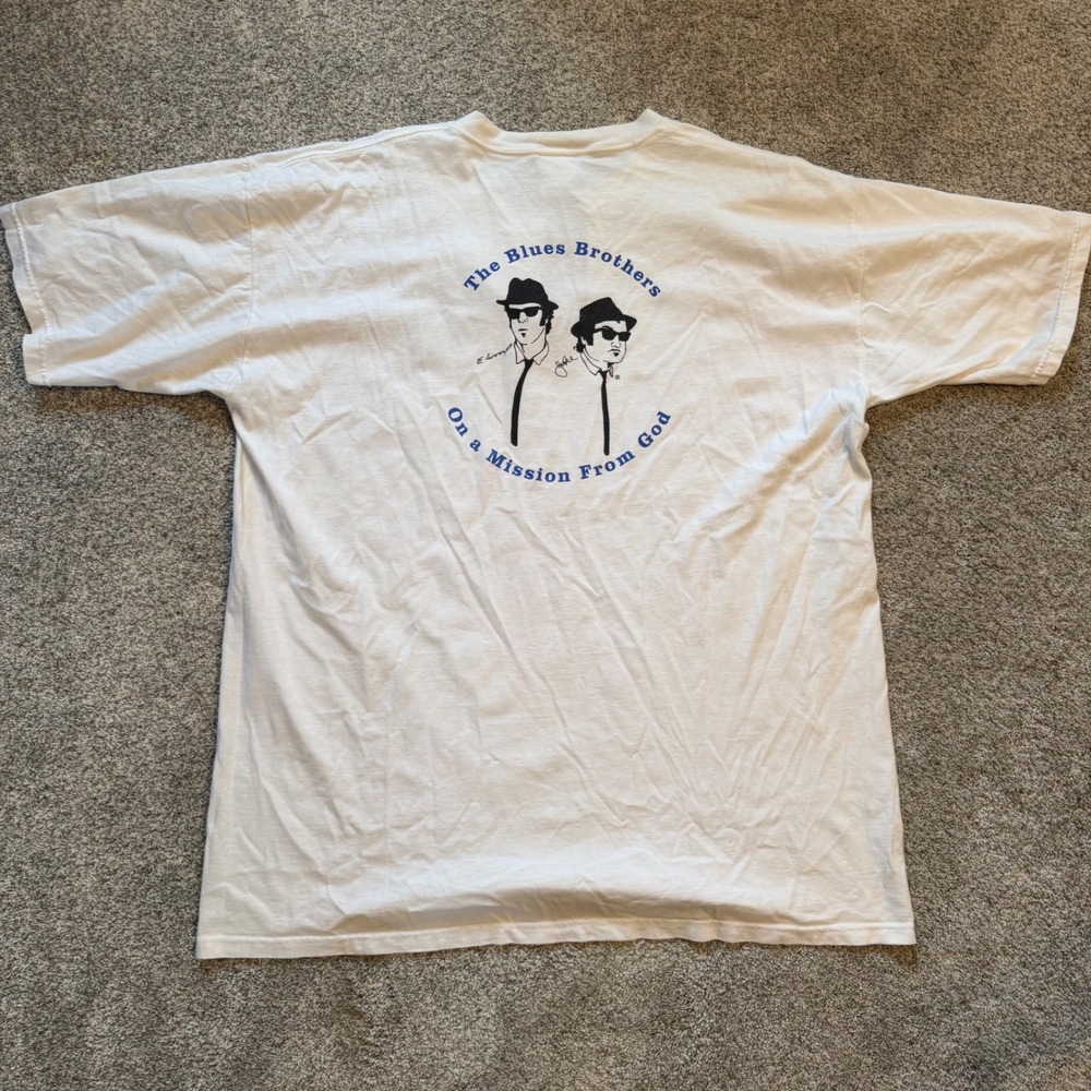 House of Blues Chicago Blues Brothers White Graphic T-Shirt XXL Mission From God